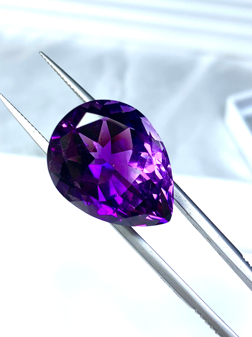 loose amethyst pear cut gemstone
