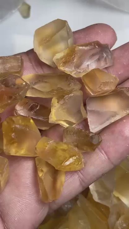 Facet Grade Citrine For Cutting 1000grams -  Yellow Golden