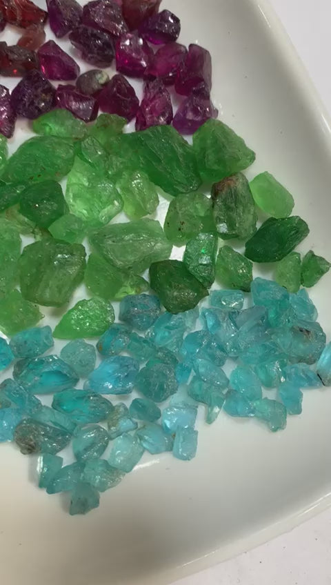 297 Carats Mix stone parcel Rohdolite Garnet | Tasvourite Garnet | Blue Apatite for faceting