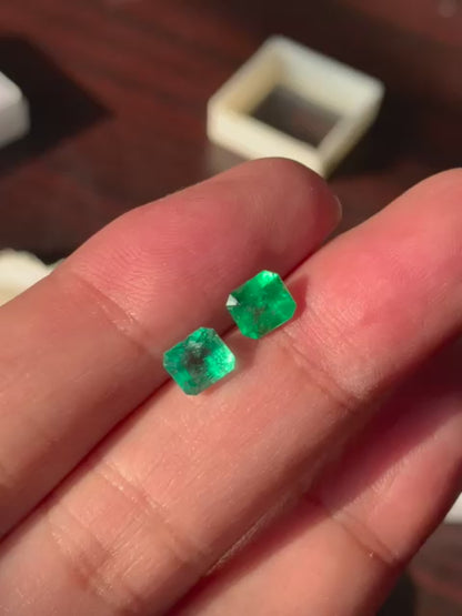 Sawat Natural Emerald Cut Stone 2 Piece