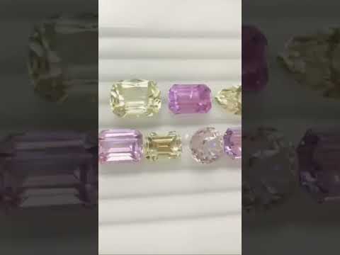 47.90 Carats Spodumene Pink And yellow Kunzite Faceted Loose Gemstone Deal