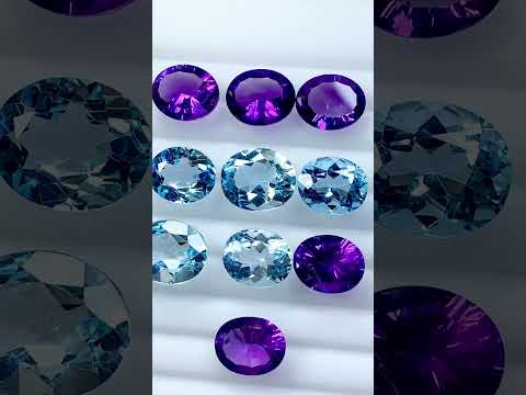 37 Carats Faceted Oval Amethyst and Topaz | Loose Gemstone Bulk