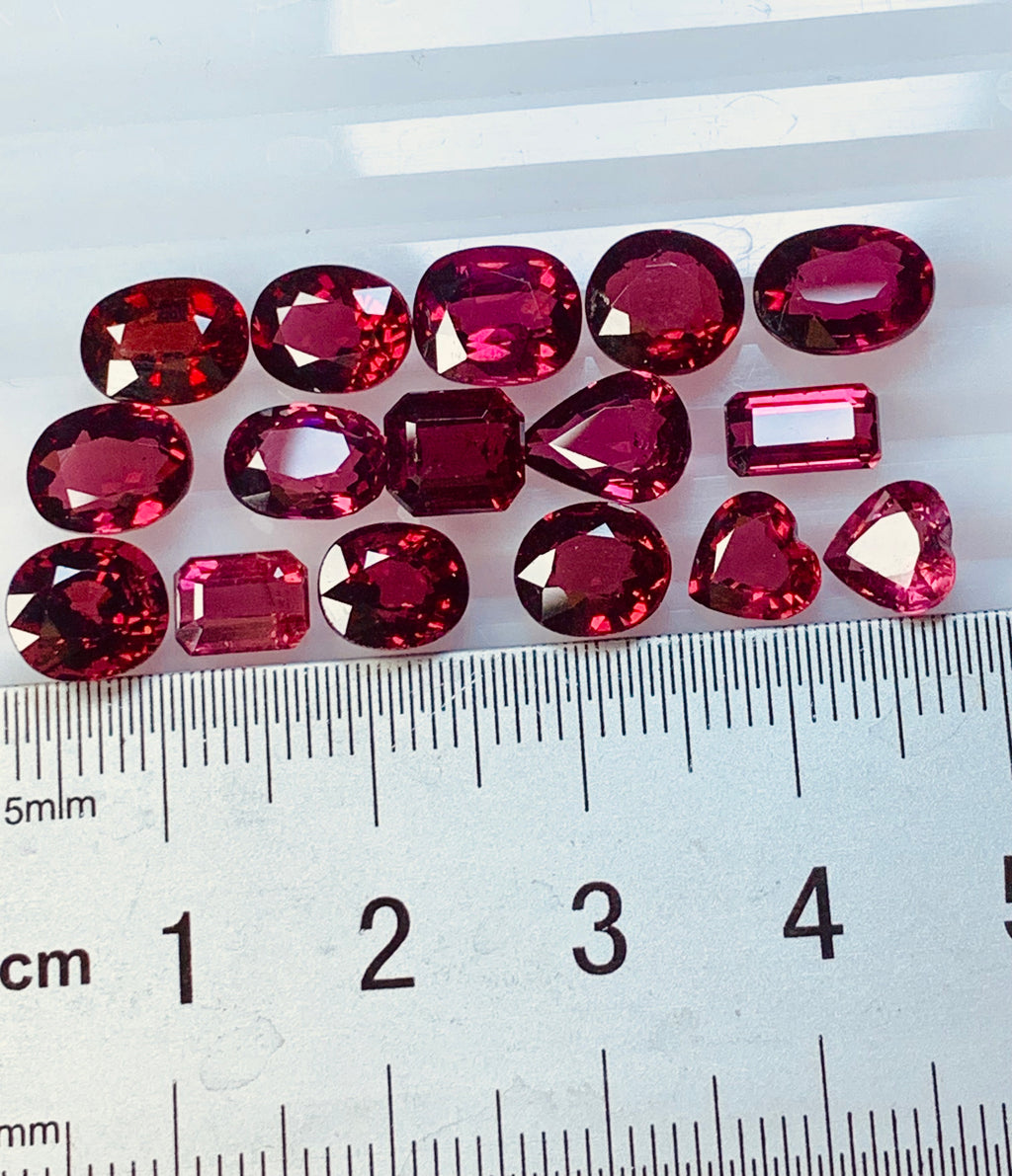 loose rhodolite garnet deep red gems
