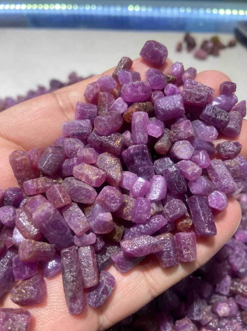 1 Kilo Natural Raw Ruby Stone Hexagonal Crystals - Lapidary Rough
