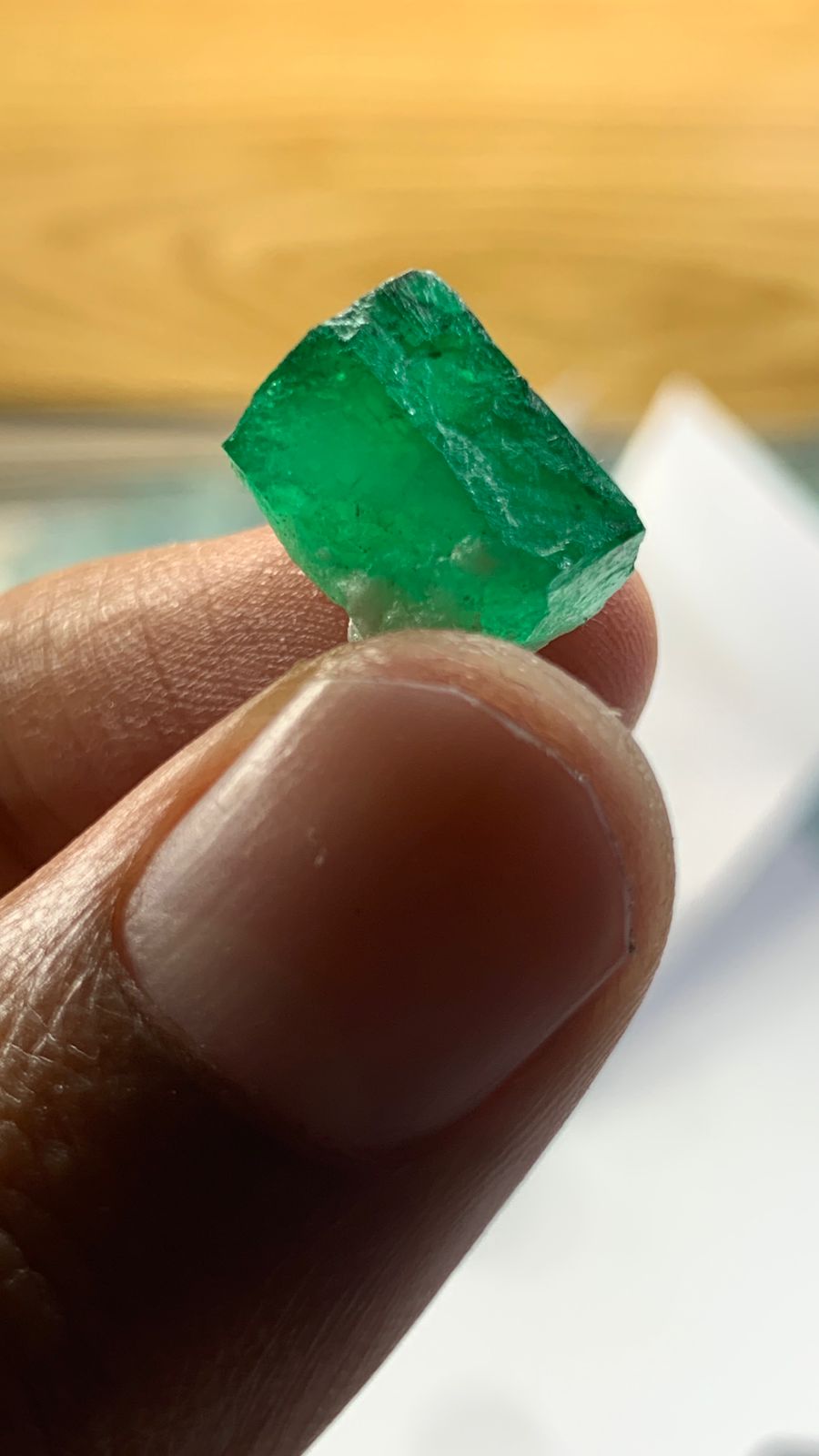 32 Carats Natural Rough Emerald And 5.25 Carats Tourmaline Crystal | Small Deal