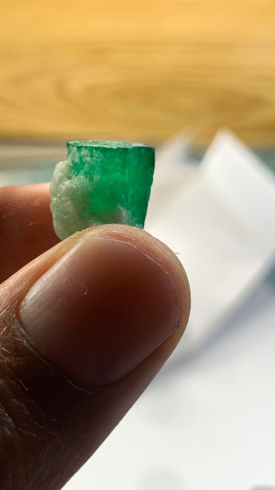 32 Carats Natural Rough Emerald And 5.25 Carats Tourmaline Crystal | Small Deal
