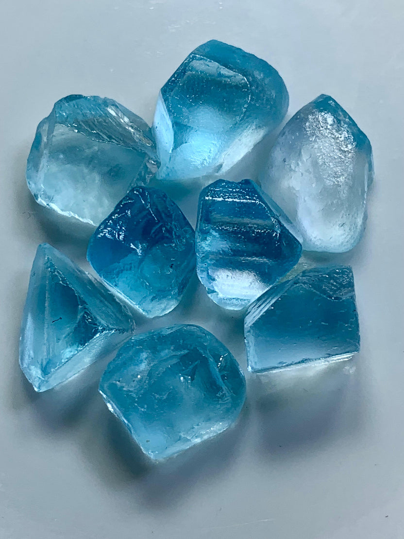 52 Carat Swiss Blue Topaz Faceting Rough Lot