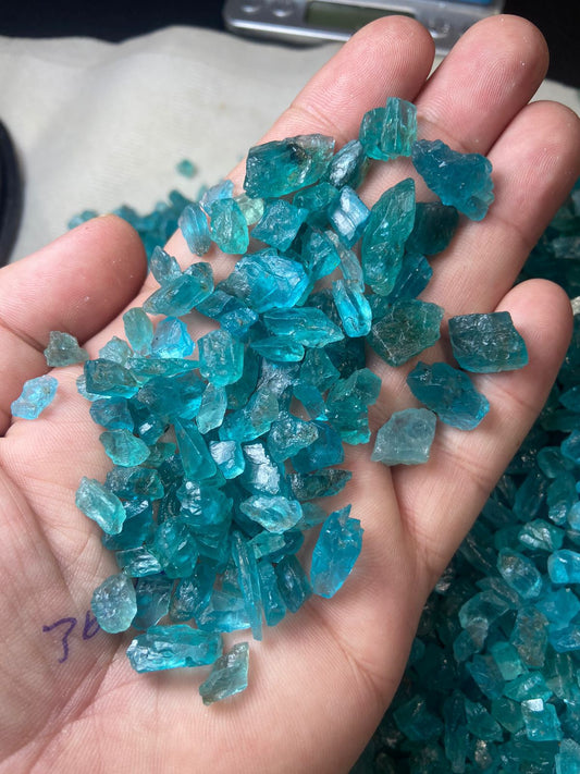 raw blue apatite crystal