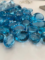 cut blue topaz gemstone