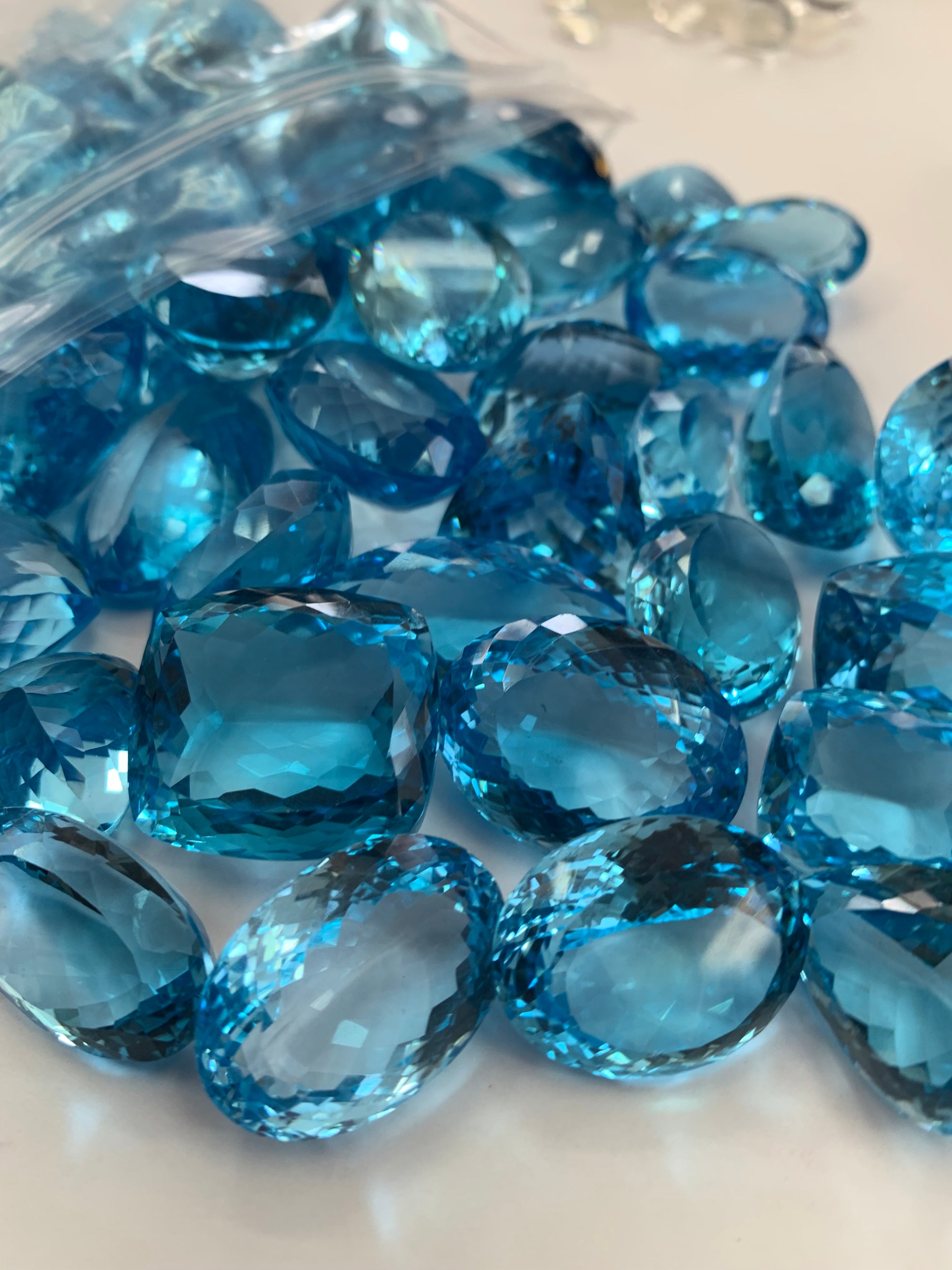 cut blue topaz gems